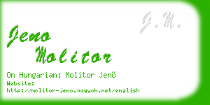 jeno molitor business card