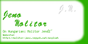 jeno molitor business card